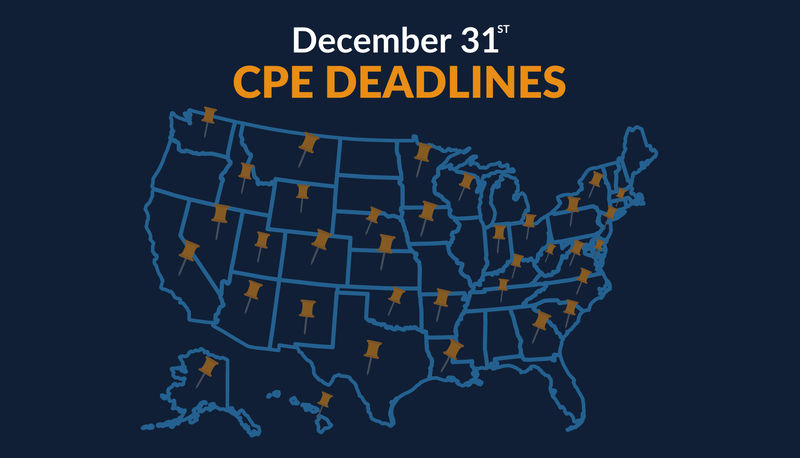 December 31st CPE Deadlines by State